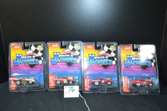 Group of 4 Muscle Machine NASCAR Collectibles; 1/64 Scale; NIB