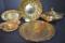 Group of Copper Trays and Covered Dish