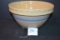 Vintage Pink/Blue Rimmed Crock Mixing Bowl