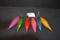 Group of 6 Vintage Glass Torpedo-Shaped Tree Ornaments