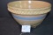 Vintage Pink/Blue Rimmed Crock Bowl; Marked USA