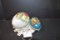 Vintage Handblown and Handpainted Mild Glass Easter Egg and Cardboard Divided Egg Ornament