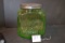 Vintage 1 Gallon Green Uranium Glass Flour Canister