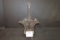 Vintage Cut Glass Daisy Pattern Handled Basket; 9