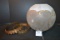 Vintage Victorian-Style Handpainted White and Gold Frosted Globe Lampshade Only; Has crack.