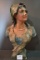 Large Vintage Plaster Bust/Statue of Young Maiden; 20