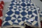 Vintage Twin-Sized Handmade Blue/White Quilt