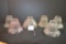 Group of 6 Clear/Frosted Starburst Pattern Lamp Shades