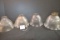 Group of 4 Vintage Assorted Pattern Clear Lamp Shades