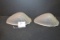 Pair of Vintage Frosted Chevron-Style Slip Light Shades