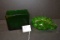Vintage Emerald Green Planter and Fostoria Coin Dish