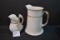 Pair of Vintage Ironstone Water and Cream Pitchers w/Gold Accents