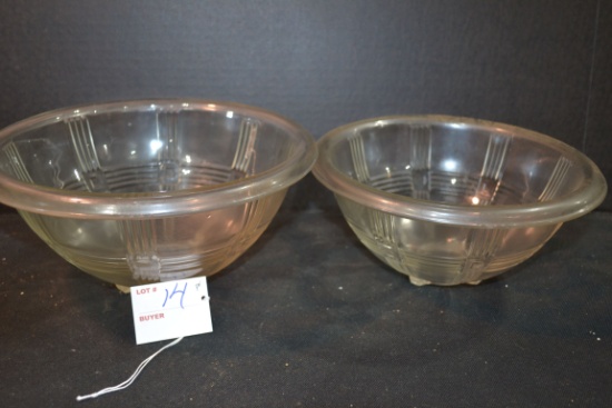 Pair of Hazel Atlas Clear Mixing Bowls