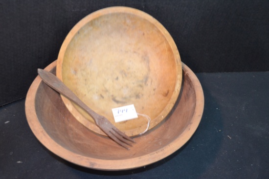 Pair of Vintage Wooden Bowls; One is Munising.
