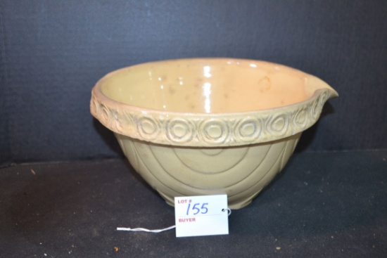 Vintage Crock Batter Bowl w/Drape Pattern