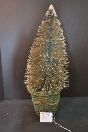 Vintage "Bottle Brush" Christmas Tree in Holiday Basket; 18" High