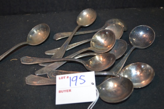 Group of Silverplate Soup Spoons