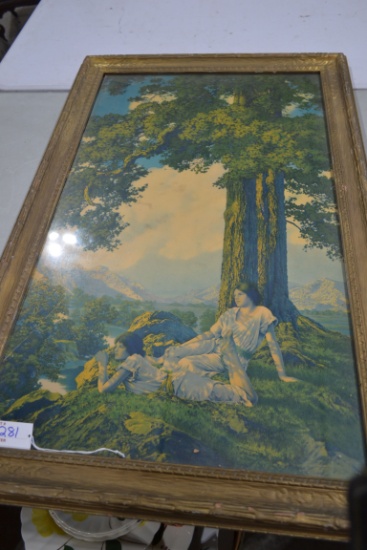 Vintage Framed Print by Maxfield Parrish; 34"x22"