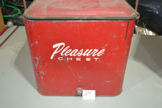 Vintage Metal "Pleasure Chest" Cooler w/Handle