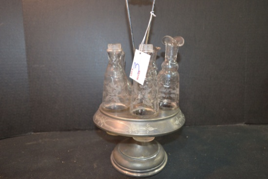 Vintage Mismatched Cruet Set; No Lids