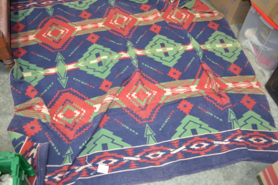 Vintage Southwest-Style Camp Blanket; Possibly Handwoven