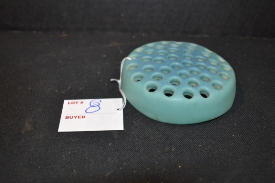 Vintage Blue Matte Finish Van Briggle 4" Flower Frog