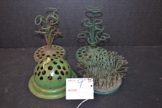 Group of 4 Wire and Metal Flower Frogs