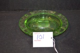 Vintage Green Uranium Glass Ashtray