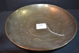 Vintage Brass Shallow Serving Dish; 12