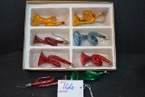 Group of Czechoslovakian Handblown Tree Ornaments