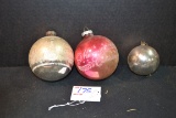 Group of 3 Vintage Glass Tree Ornaments