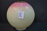 Vintage Yellow/Pink Globe Shade; 10