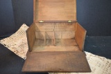 Vintage Pine Pyrograph Trinket Box (missing side piece) w/ Cherry Pattern 8