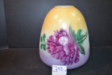 Handpainted Over Milk Glass Lampshade Only