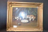 Vintage Gold Frame w/Startled Kittens Print; 21