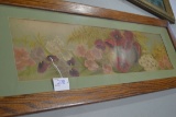 Vintage Oak Framed Print of Flowers; 40