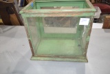 Vintage Green Store Counter Display; Missing Top Glass