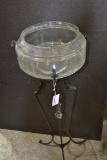 Vintage Wrought Iron Stand w/Fish Bowl