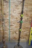 Vintage Double Floor Lamp w/2 Uranium Glass Balls