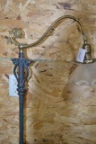 Vintage Floor Lamp w/Brass and Painted Green Stand