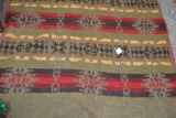 Vintage Gold, Brown, and Red Patterned Wool Throw