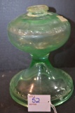 Vintage Green Uranium Glass Oil Lamp Base