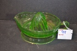 Vintage Green Uranium Glass Coffee/Sugar Canister