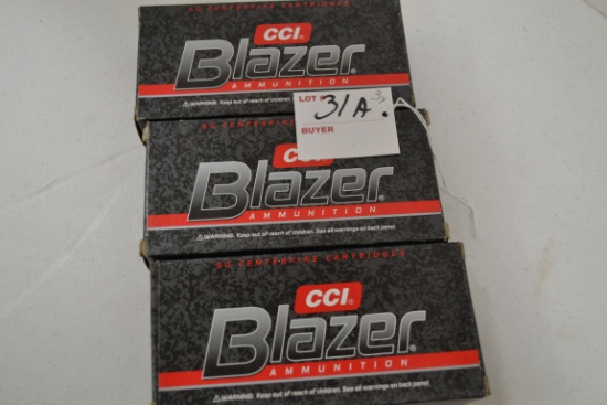 3 Boxes - CCI Blazer 9mm Luger 115 gr. FMJ Cartridges; 50 Rds./Box; 3xBID