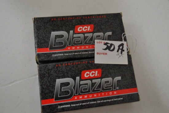 2 Boxes - CCI Blazer 9mm Luger 124 gr. JHP Cartridges; 50 Rds./Box; 2xBID