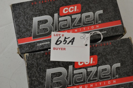 2 Boxes - CCI Blazer 40 S&W 180 gr. FMJ Cartridges; 50 Rds./Box; 2xBID