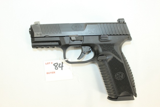 FN Model 509 9mm Cal. Semi-Auto Pistol w/17 Rd. Magazine, 3 Dot Sights, and Tactical Rail; SN GKS018