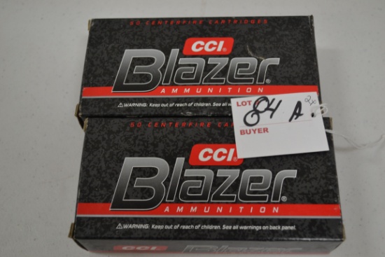 2 Boxes - CCI Blazer 9mm Luger 124 gr. JHP Cartridges; 50 Rds./Box; 2xBID