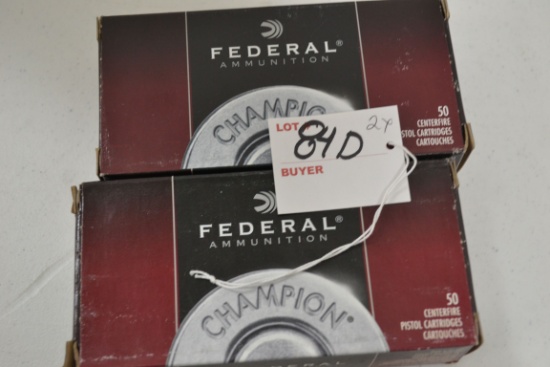 2 Boxes - Federal 9mm Luger 115 gr. FMJ RN Cartridges; 50 Rds./Box; 2xBID