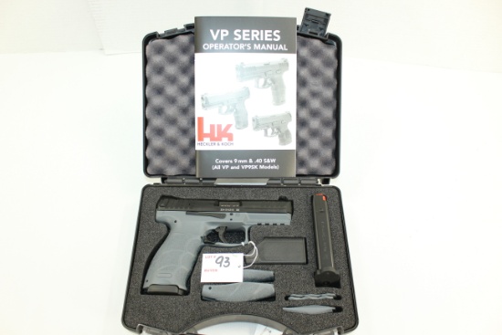 Heckler & Koch HK VP9 9mm Cal. Semi-Auto Pistol w/3 Dot Sights, Tactical Mounting Rail, Extra Grips,